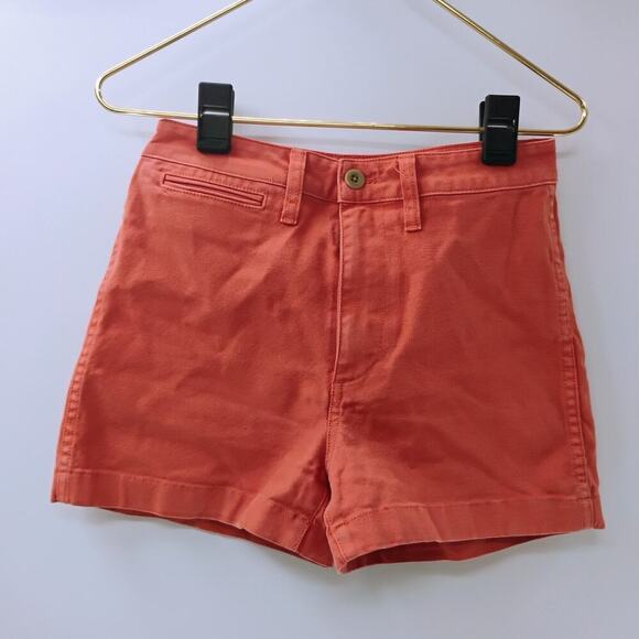 Madewell Camp Shorts Elasticized Waist Orange Size 26 AJ524 3” Inseam - Picture 1 of 11